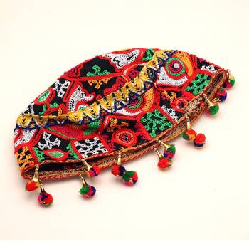 Multi color embroidered cotton traditonal kasida work navratri garba ethnic cap 3