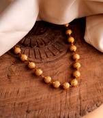  8mm golden beads chain medium length 24" with one gram gold