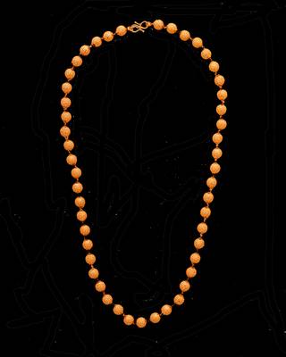  8mm golden beads chain medium length 24" with one gram gold 2