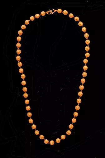  8mm golden beads chain medium length 24" with one gram gold