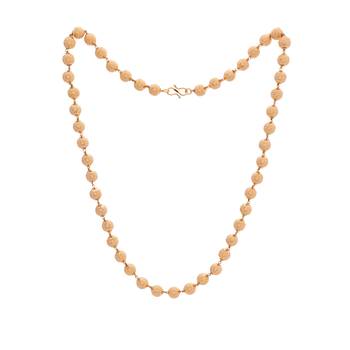 8mm golden beads chain medium length 24" with one gram gold 3