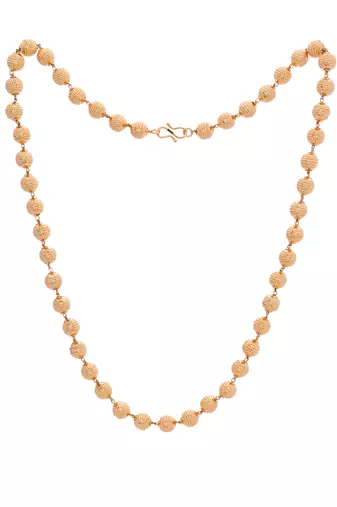  8mm golden beads chain medium length 24" with one gram gold