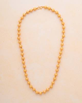  8mm golden beads chain medium length 24" with one gram gold 4