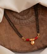  black beads double line mangalsutra 30" one gram gold