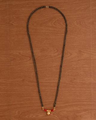  black beads double line mangalsutra 30" one gram gold 2