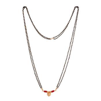  black beads double line mangalsutra 30" one gram gold 3