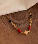  2 coral short gsb mangalsutra one gram gold