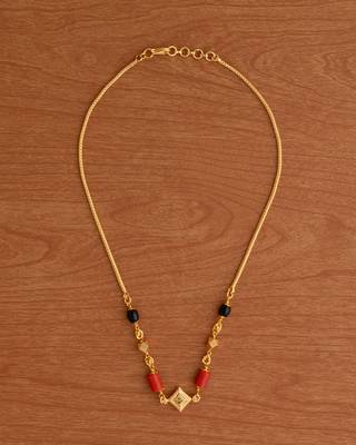  2 coral short gsb mangalsutra one gram gold 2
