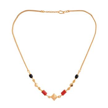  2 coral short gsb mangalsutra one gram gold 3