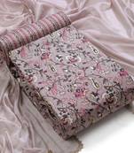 Women's slub cotton printed unstitched dress material
