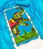 Women's printed  diable silk with captivating digital print unstitched dress material