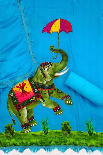 Women's printed  diable silk with captivating digital print unstitched dress material