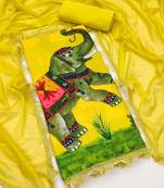 Women's printed  diable silk with captivating digital print unstitched dress material