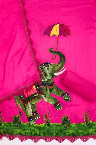 Women's printed  diable silk with captivating digital print unstitched dress material