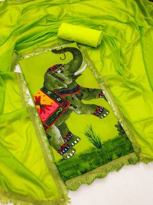 Women's printed  diable silk with captivating digital print unstitched dress material 1
