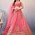 EILARA WOMEN'S ELEGANT PINK SEQUINS BUTTERFIY NET LEHENGA CHOLI