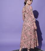 Women Embroidered Viscose Rayon Anarkali Kurta(Pink)