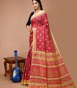 Esena Textiles | Women's 100% Pure Cotton Mul Mul Jute Graph Print and Kalamkari Butti saree