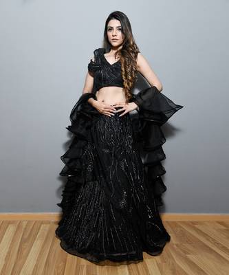 Fusion Black Lehenga Set 1