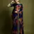 Georgette Printed And Lace Work Saree With Blouse Piece