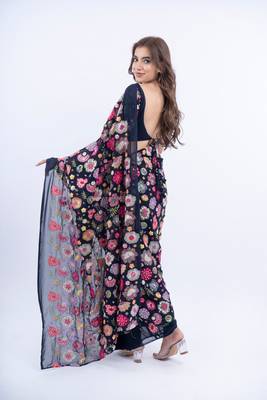 Chandani Blue Saree 3