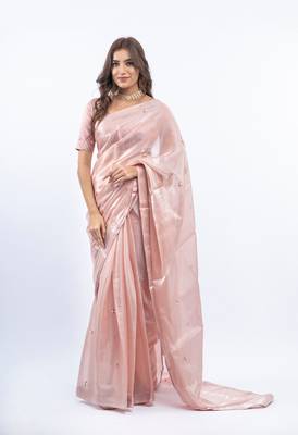 Amara Rose Gold Saree 1