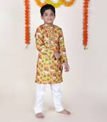 Jilmil boy's ethnic mustard kurta with pant (set of 2)