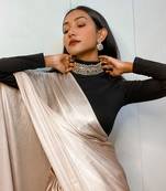 Rose Gold Satin Saree