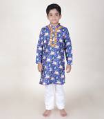 Jilmil boy's ethnic purple kurta with pant (set of 2)