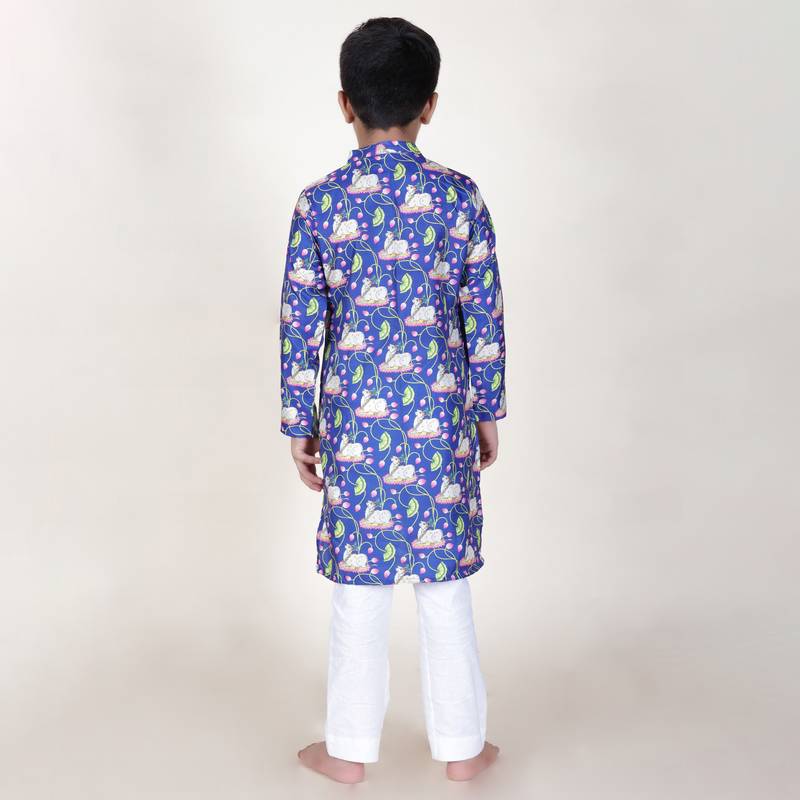 Jilmil boy's ethnic purple kurta with pant (set of 2)