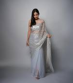 Avni Silver Glimmer Saree Without Blouse
