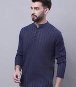 Pure cotton short kurta with band collar