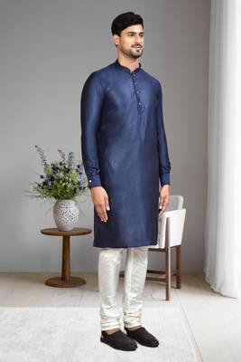 Mens plain kurta pyjama 4