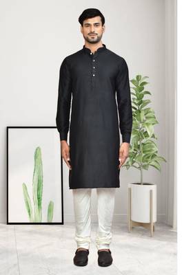 Mens plain kurta pyjama 1