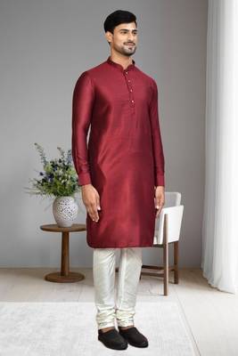 Mens plain kurta pyjama 4