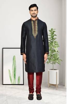 Mens embroidered kurta pyjama 1