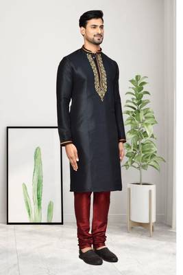 Mens embroidered kurta pyjama 4
