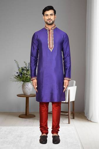 Mens embroidered kurta pyjama