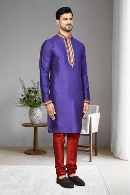 Mens embroidered kurta pyjama 4
