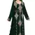 Black color Full Sleeves Handmade Moroccan Kaftan Style Embroidered zari work hijab