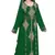 Dark Green color Full Sleeves Handmade Moroccan Kaftan Style Embroidered zari work hijab
