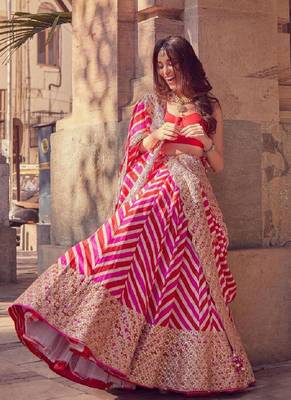 Multicolor Georgette Sequin Embroidered Wedding Lehenga Choli with Unstitched Blouse 1