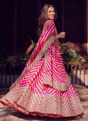 Multicolor Georgette Sequin Embroidered Wedding Lehenga Choli with Unstitched Blouse 3
