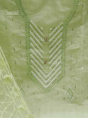 Heavy modal embroidery work salwar suit set with net aari dupatta 3