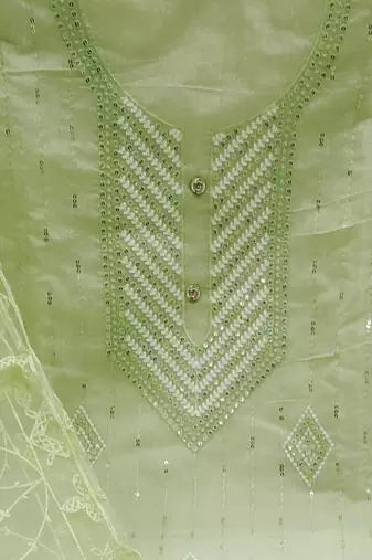 Heavy modal embroidery work salwar suit set with net aari dupatta