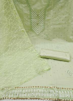 Heavy modal embroidery work salwar suit set with net aari dupatta 4
