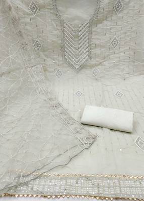 Heavy modal embroidery work salwar suit set with net aari dupatta 4