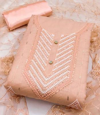 Heavy modal embroidery work salwar suit set with net aari dupatta 2