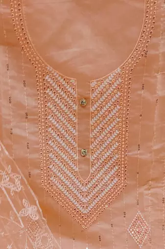 Heavy modal embroidery work salwar suit set with net aari dupatta