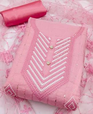 Heavy modal embroidery work salwar suit set with net aari dupatta 2